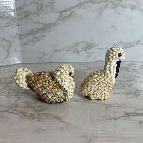 Vtg bird of shells sea shell folk art decor - Picture 3 of 8